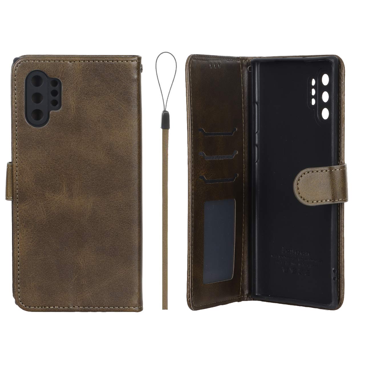 کیف موبایل مگنتی درجه یک داخل خز MNC Plus مدل Samsung Galaxy Note 10 Plus - سبز زیتونی